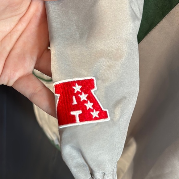 NFL NY Jets Gray Green Windbreaker Jacket Pullover Men's S - Picture 4 of 6